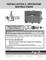 Preview for 1 page of Raypak 1262C Installation & Operating Instructions Manual