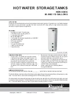 Preview for 1 page of Raypak 80 and 115 Gallons Specifications