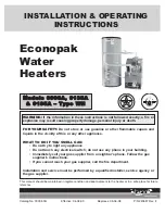 Preview for 1 page of Raypak Econopak WH-0090 Installation & Operating Instructions Manual