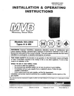 Preview for 1 page of Raypak MVB 1003 Installation & Operating Instructions Manual