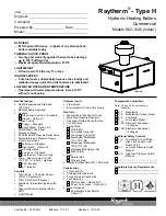 Raypak Raytherm - Type WH 962-1826 Specifications предпросмотр