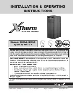 Предварительный просмотр 1 страницы Raypak Xtherm 1005A Installation & Operating Instructions Manual