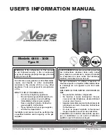 Предварительный просмотр 1 страницы Raypak XVers 856-3006 User'S Information Manual