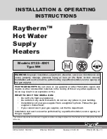 Preview for 1 page of Raytherm WH-0133 Installation & Operating Instructions Manual