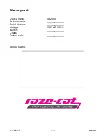 Preview for 11 page of Raze-Cat ES 2000 User Manual