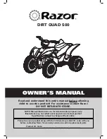 Preview for 1 page of Razor DIRT QUAD 500 Owner'S Manual