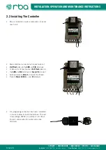 Предварительный просмотр 11 страницы rba RBA1882-100-001 Installation, Operation And Maintenance Instructions