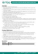 Preview for 3 page of rba RBA2731-032-UG Installation, Operation And Maintenance Instructions