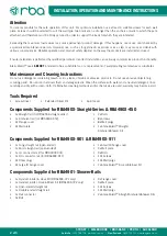 Preview for 2 page of rba STERI+SHIELD RBA490 Straight Series Installation, Operation And Maintenance Instructions