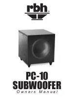 RBH Sound PC-10 SUBWOOFER Owner'S Manual preview