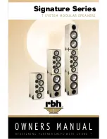 RBH Sound SIGNATURE SERIES Owner'S Manual предпросмотр