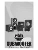 RBH Sound subwoofer Owner'S Manual предпросмотр