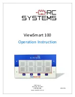 RC Systems ViewSmart 100 Operation Instruction Manual preview