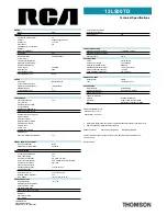 Preview for 2 page of RCA 12L500TD Technical Specifications