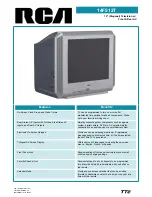 RCA 14F512T Specification Sheet preview