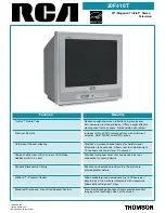 Preview for 1 page of RCA 20F410T - 20" TruFlat TV Specification Sheet