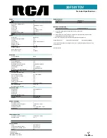 Preview for 2 page of RCA 20F501TDV Specification Sheet