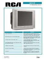 RCA 20F512T Specification Sheet preview