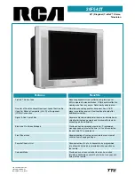 RCA 20F542T Specification Sheet preview