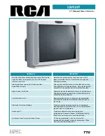 RCA 32V520T Specification Sheet preview