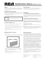 Предварительный просмотр 1 страницы RCA ANT537 - TV Antenna - Indoor User Manual