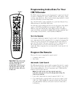 Preview for 1 page of RCA CRK76 Programming Instructions Manual