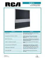 RCA d52w14 Specification Sheet preview