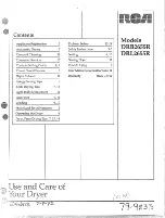 Preview for 1 page of RCA DRB2655R Use And Care Manual