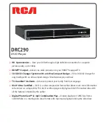 RCA DRC290 Specifications preview