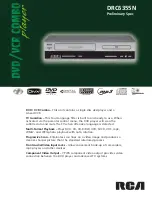 RCA DRC6355N Specification Sheet preview