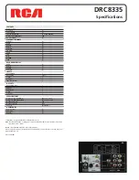 Preview for 2 page of RCA DRC8335 - DVD Recorder & VCR Combo Specifications