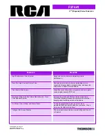 RCA F27441 Technical Specifications preview