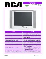 Preview for 1 page of RCA F27TF720 Technical Specifications