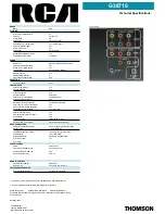 Предварительный просмотр 2 страницы RCA G36710 Technical Specifications