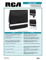 RCA HD50LPW52 Specification Sheet preview