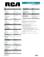 Предварительный просмотр 2 страницы RCA HD50LPW62 Specification Sheet