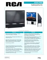 RCA HD50LPW69 Specification Sheet preview