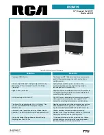 Preview for 1 page of RCA hd52w59 Specification Sheet