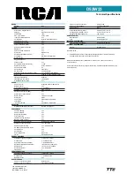 Preview for 2 page of RCA hd52w59 Specification Sheet