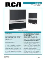 RCA HD52W64 Technical Specifications предпросмотр