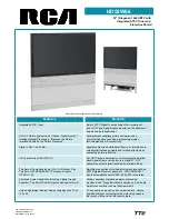 Preview for 1 page of RCA HD52W66 Technical Specifications