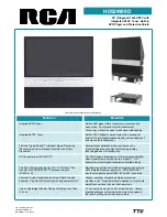 Preview for 1 page of RCA HD52W69D Technical Specifications