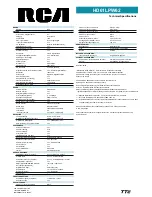 Preview for 2 page of RCA HD61LPW62 Technical Specifications