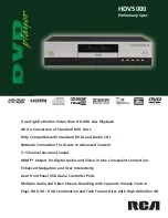 Предварительный просмотр 1 страницы RCA HDV5000 Specifications