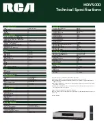 Preview for 2 page of RCA HDV5000 Specifications