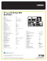 Preview for 2 page of RCA L19WD20 - 19" LCD TV Specifications