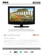 Preview for 1 page of RCA L26HD31 - 26" LCD TV Specifications