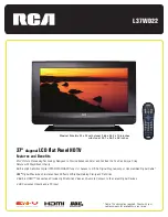RCA L37WD22 Specifications preview