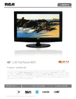 RCA L40HD36 - 40" LCD TV Specifications preview