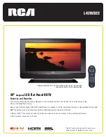 RCA L42WD22 Specifications preview